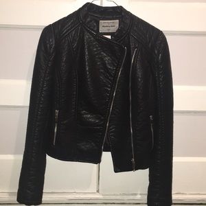 Faux leather biker jacket